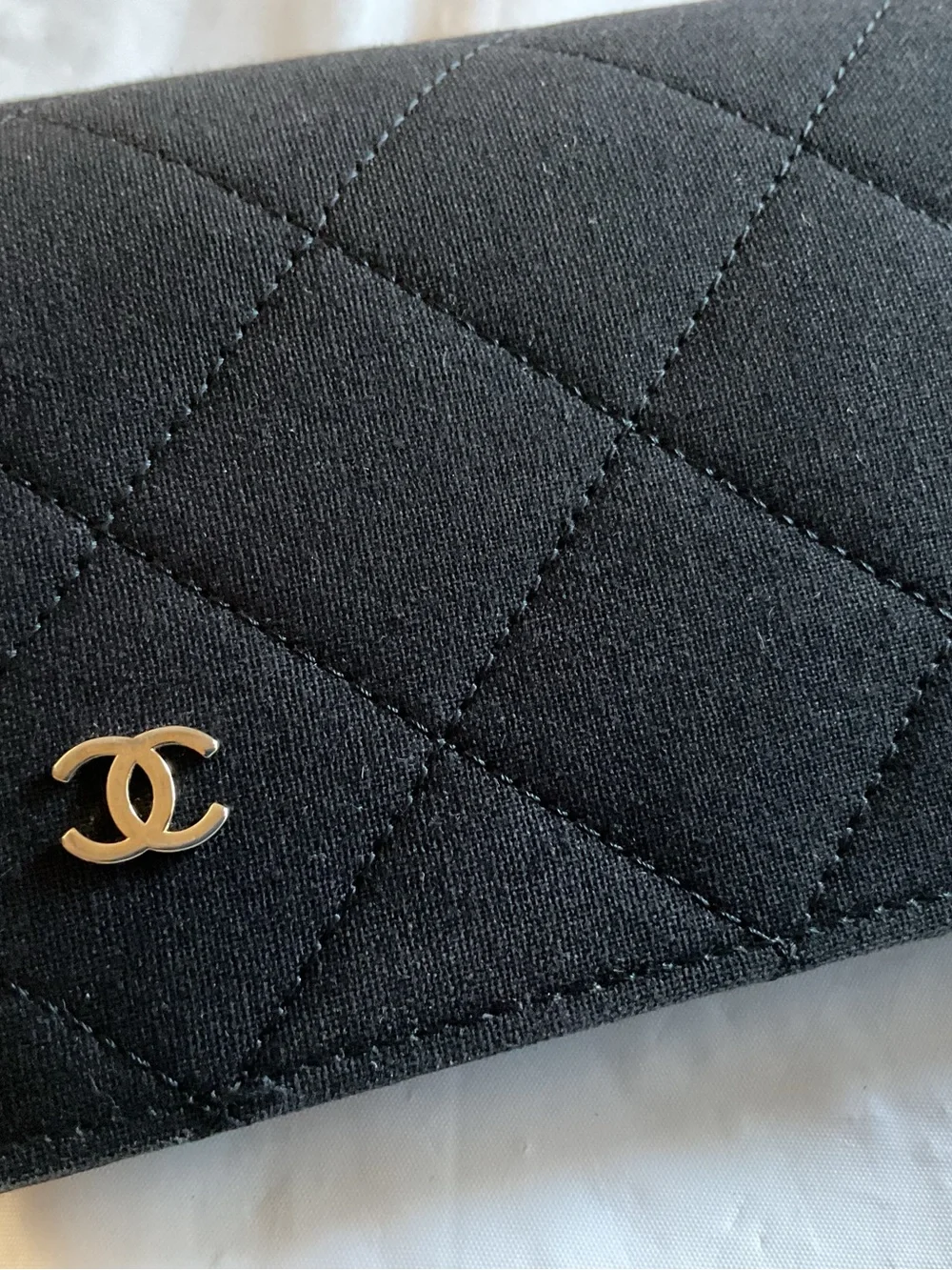 Chanel Black Quilted Fabric Soft Sunglasses Case Gold CC Logo